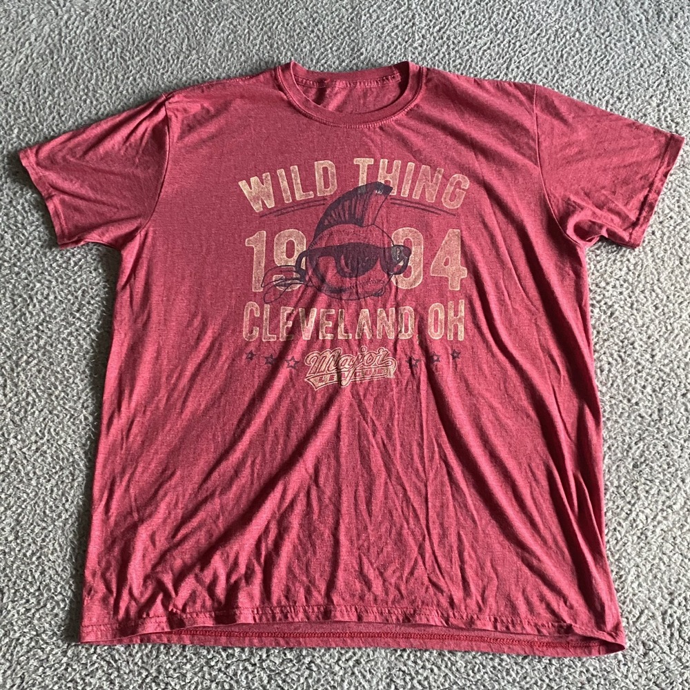 Vtg 90s Major League II 2 Movie T Shirt Promo Wild Thing Red XL XXL